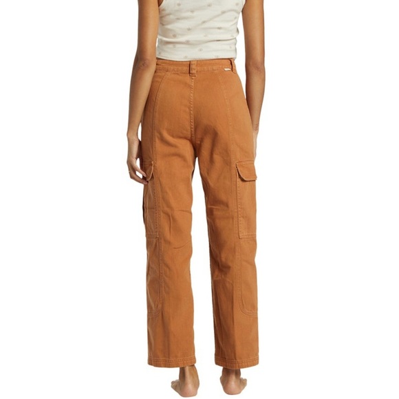NEW Billabong Wall To Wall Denim Cargo Pants Sz 26 High Waist Straight Leg Jeans - Picture 2 of 13